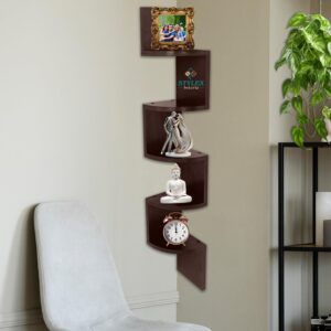 Wooden Corner Stand for Living Room Decor|